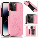 Custodia a doppia fibbia con fiori di farfalle, For iPhone 14 Pro Max, For iPhone 14 Pro