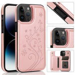 Custodia a doppia fibbia con fiori di farfalle, For iPhone 14 Pro Max, For iPhone 14 Pro
