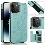 Custodia a doppia fibbia con fiori di farfalle, For iPhone 14 Pro Max, For iPhone 14 Pro
