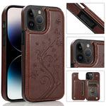 Custodia a doppia fibbia con fiori di farfalle, For iPhone 14 Pro Max, For iPhone 14 Pro