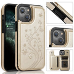 Custodia a doppia fibbia con fiori di farfalle, For iPhone 14, For iPhone 14 Plus