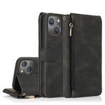Custodia in pelle per borsa a portafoglio con cerniera, For iPhone 14 Pro Max, For iPhone 14 Pro, For iPhone 14, For iPhone 14 Plus
