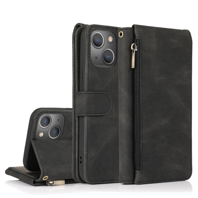 Custodia in pelle per borsa a portafoglio con cerniera, For iPhone 14 Pro Max, For iPhone 14 Pro, For iPhone 14, For iPhone 14 Plus
