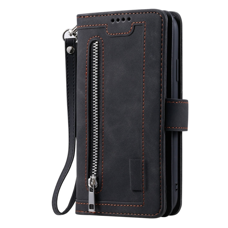 Custodia in pelle con cerniera per 9 slot per schede, For iPhone 14 Pro Max, For iPhone 14 Pro, For iPhone 14, For iPhone 14 Plus