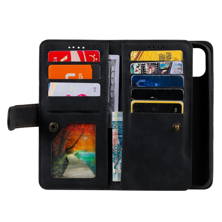 Custodia in pelle con cerniera per 9 slot per schede, For iPhone 14 Pro Max, For iPhone 14 Pro, For iPhone 14, For iPhone 14 Plus