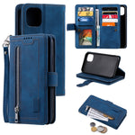 Custodia in pelle con cerniera per 9 slot per schede, For iPhone 14 Pro Max, For iPhone 14 Pro, For iPhone 14, For iPhone 14 Plus