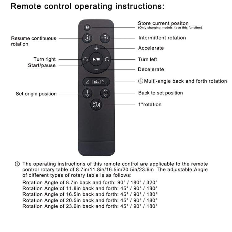 Espositore per giradischi girevole elettrico USB, carico: 10 kg, 14.6cm Remote, 14.6cm Remote Mirror