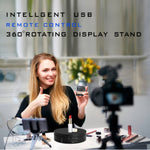 Espositore per giradischi girevole elettrico USB, carico: 10 kg, 14.6cm Remote, 14.6cm Remote Mirror