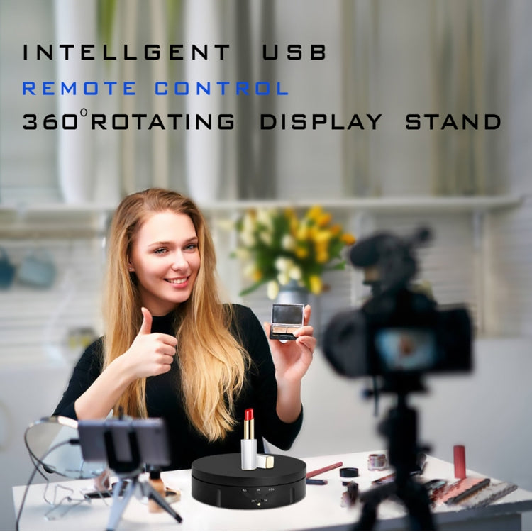 Espositore per giradischi girevole elettrico USB, carico: 10 kg, 14.6cm Remote, 14.6cm Remote Mirror