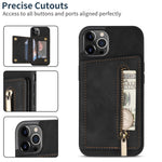 Custodia per telefono con porta carte di credito con cerniera, For iPhone 14 Pro Max, For iPhone 14 Pro, For iPhone 14, For iPhone 14 Plus