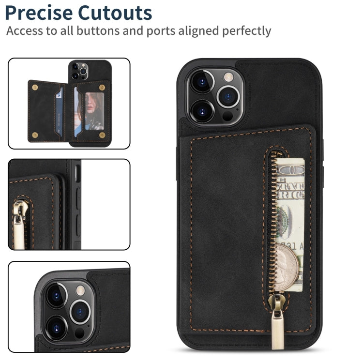 Custodia per telefono con porta carte di credito con cerniera, For iPhone 14 Pro Max, For iPhone 14 Pro, For iPhone 14, For iPhone 14 Plus