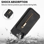 Custodia per telefono con porta carte di credito con cerniera, For iPhone 14 Pro Max, For iPhone 14 Pro, For iPhone 14, For iPhone 14 Plus