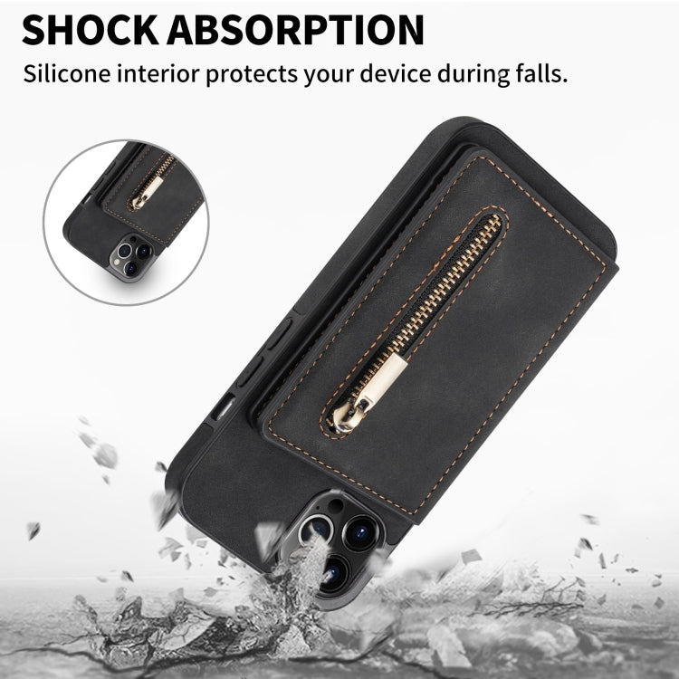 Custodia per telefono con porta carte di credito con cerniera, For iPhone 14 Pro Max, For iPhone 14 Pro, For iPhone 14, For iPhone 14 Plus