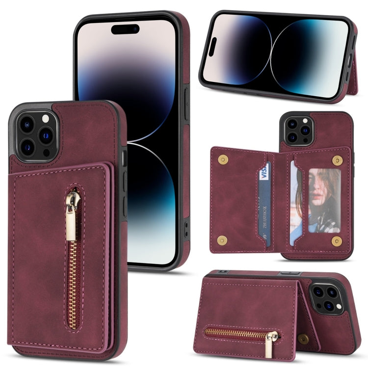 Custodia per telefono con porta carte di credito con cerniera, For iPhone 14 Pro Max, For iPhone 14 Pro, For iPhone 14, For iPhone 14 Plus