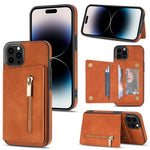 Custodia per telefono con porta carte di credito con cerniera, For iPhone 14 Pro Max, For iPhone 14 Pro, For iPhone 14, For iPhone 14 Plus