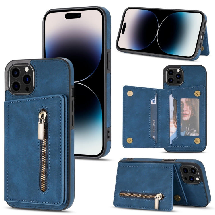 Custodia per telefono con porta carte di credito con cerniera, For iPhone 14 Pro Max, For iPhone 14 Pro, For iPhone 14, For iPhone 14 Plus