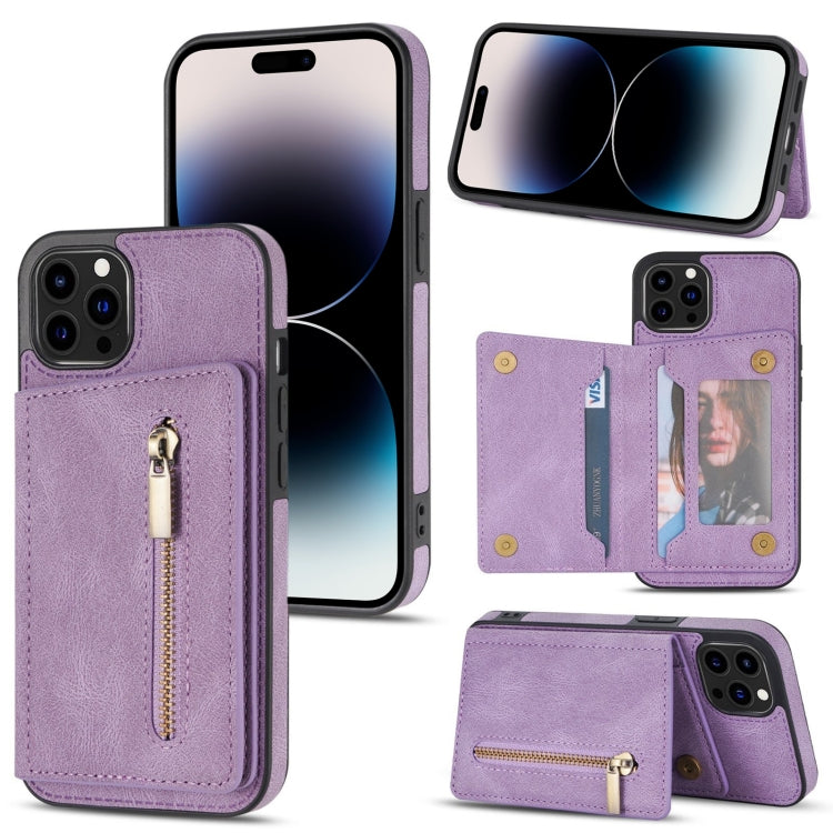 Custodia per telefono con porta carte di credito con cerniera, For iPhone 14 Pro Max, For iPhone 14 Pro, For iPhone 14, For iPhone 14 Plus