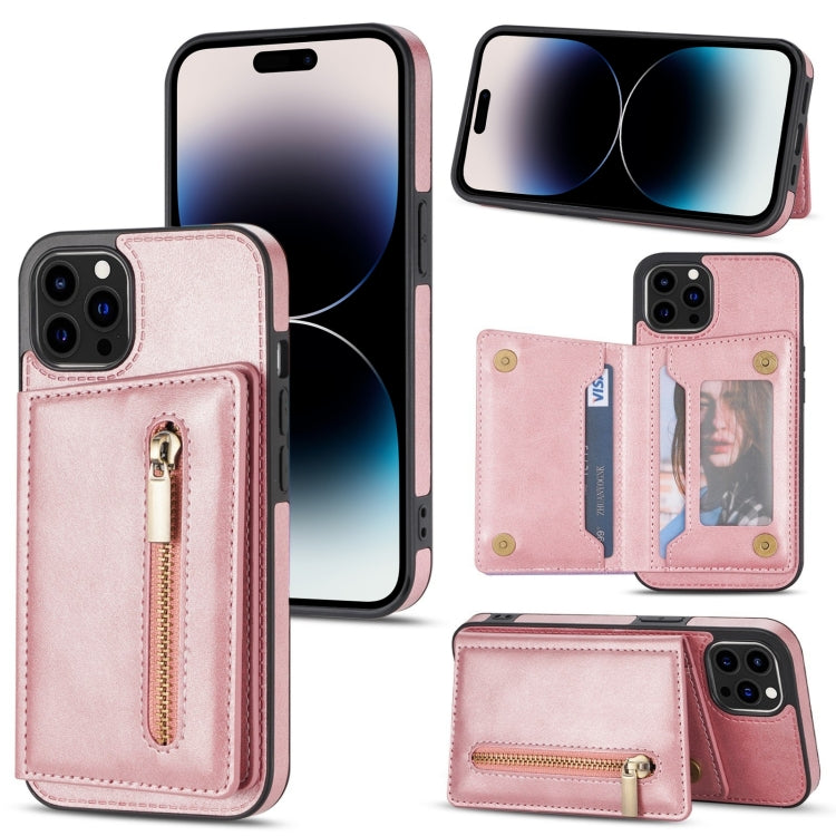Custodia per telefono con porta carte di credito con cerniera, For iPhone 14 Pro Max, For iPhone 14 Pro, For iPhone 14, For iPhone 14 Plus