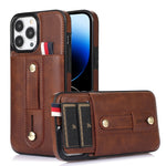 Custodia per cellulare in pelle con cavalletto da polso, For iPhone 14 Pro Max, For iPhone 14 Pro, For iPhone 14, For iPhone 14 Plus