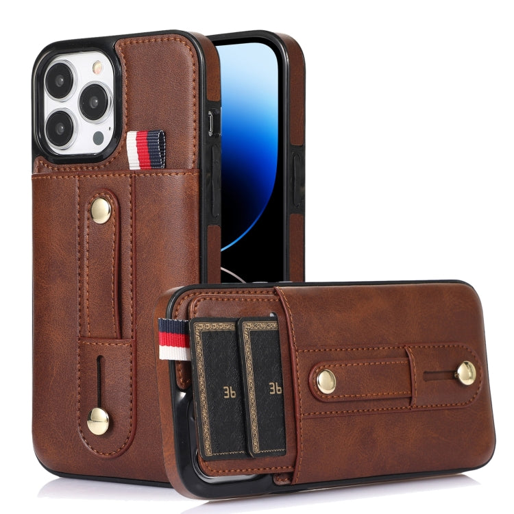 Custodia per cellulare in pelle con cavalletto da polso, For iPhone 14 Pro Max, For iPhone 14 Pro, For iPhone 14, For iPhone 14 Plus