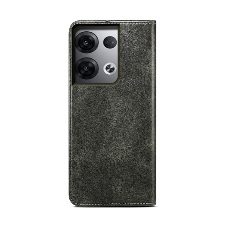 Custodia per telefono in pelle con texture Crazy Horse cerata semplice, For OPPO Reno8 Pro+, For OPPO Reno8 Pro, For OPPO Reno8