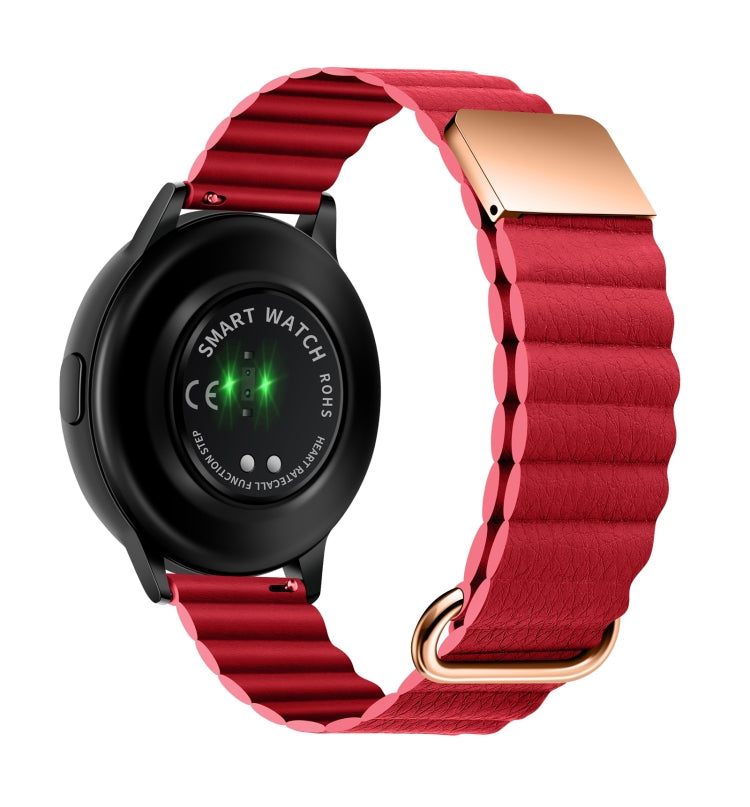 Cinturino in pelle con fibbia magnetica, 20mm For Samsung Galaxy Watch3 41mm, 20mm For Samsung Galaxy Watch3 45mm