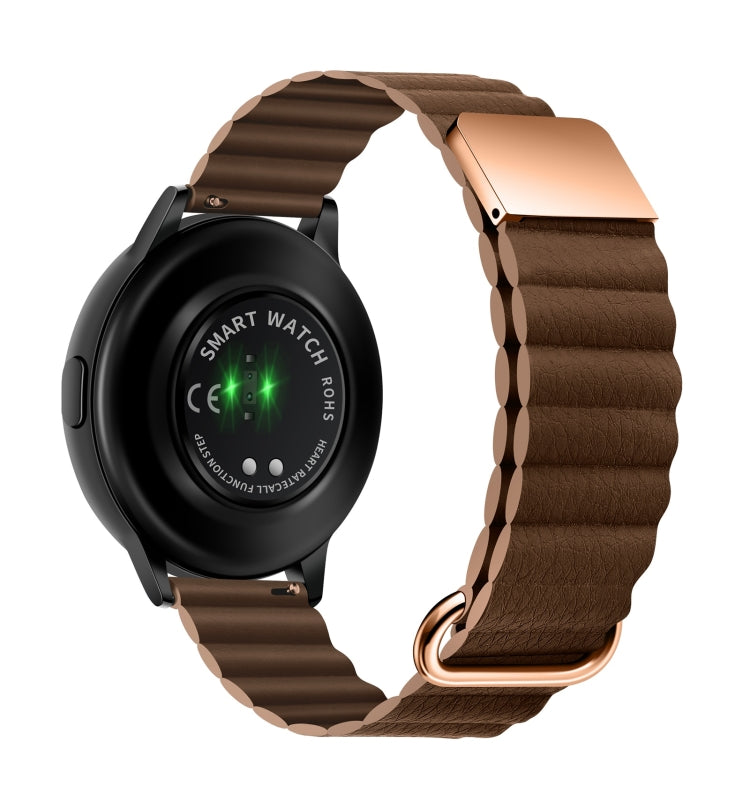 Cinturino in pelle con fibbia magnetica, 20mm For Samsung Galaxy Watch3 41mm, 20mm For Samsung Galaxy Watch3 45mm