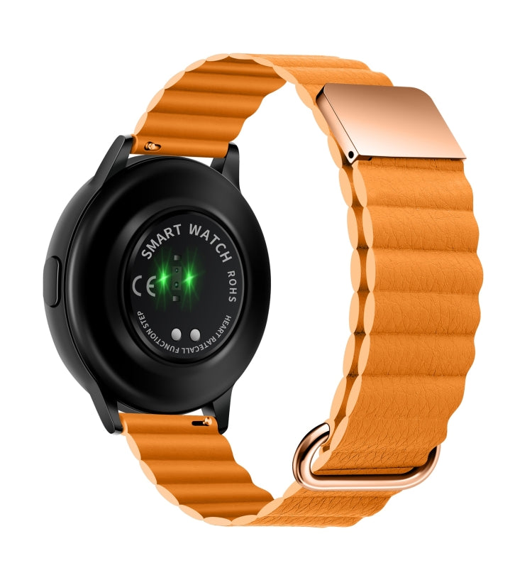 Cinturino in pelle con fibbia magnetica, 22mm For Samsung Galaxy Watch3 41mm, 22mm For Samsung Galaxy Watch3 45mm