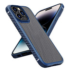 Custodia protettiva per telefono iPAKY in fibra di carbonio antiurto per PC + TPU, For iPhone 14 Pro Max, For iPhone 14 Pro, For iPhone 14 Plus, For iPhone 14