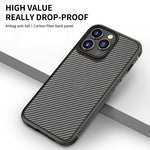 Custodia protettiva per telefono iPAKY in fibra di carbonio antiurto per PC + TPU, For iPhone 14 Pro Max, For iPhone 14 Pro, For iPhone 14 Plus, For iPhone 14