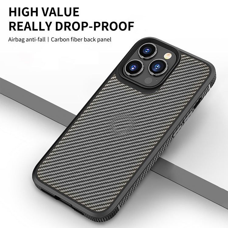 Custodia protettiva per telefono iPAKY in fibra di carbonio antiurto per PC + TPU, For iPhone 14 Pro Max, For iPhone 14 Pro, For iPhone 14 Plus, For iPhone 14