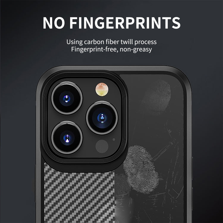 Custodia protettiva per telefono iPAKY in fibra di carbonio antiurto per PC + TPU, For iPhone 14 Pro Max, For iPhone 14 Pro, For iPhone 14 Plus, For iPhone 14