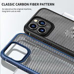 Custodia protettiva per telefono iPAKY in fibra di carbonio antiurto per PC + TPU, For iPhone 14 Pro Max, For iPhone 14 Pro, For iPhone 14 Plus, For iPhone 14