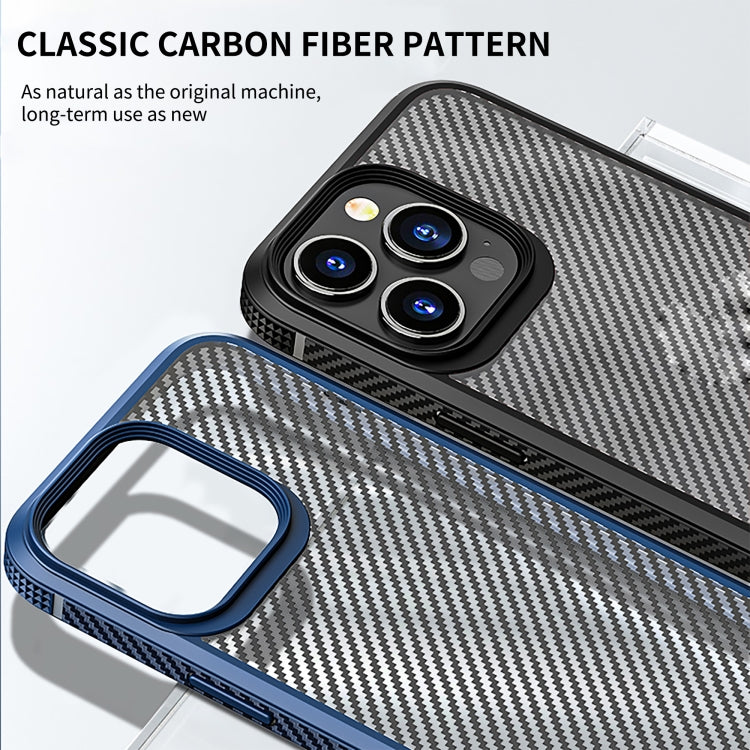 Custodia protettiva per telefono iPAKY in fibra di carbonio antiurto per PC + TPU, For iPhone 14 Pro Max, For iPhone 14 Pro, For iPhone 14 Plus, For iPhone 14