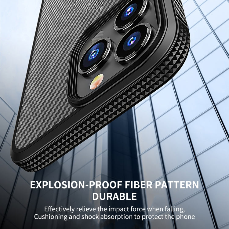 Custodia protettiva per telefono iPAKY in fibra di carbonio antiurto per PC + TPU, For iPhone 14 Pro Max, For iPhone 14 Pro, For iPhone 14 Plus, For iPhone 14