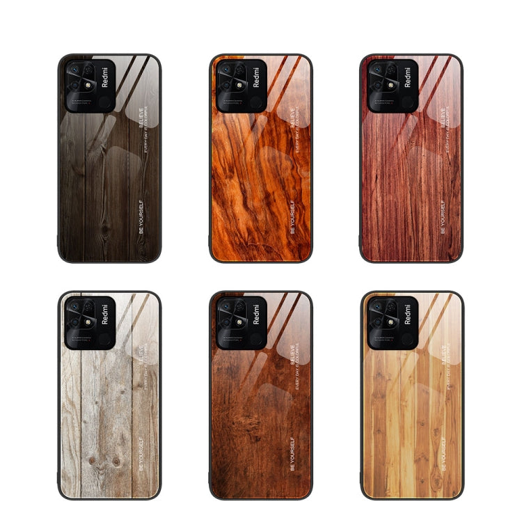 Custodia protettiva in vetro con venature del legno, For Xiaomi Redmi 10C, For Xiaomi Redmi K40S, For Xiaomi Redmi K50 Pro, For Xiaomi Redmi K50