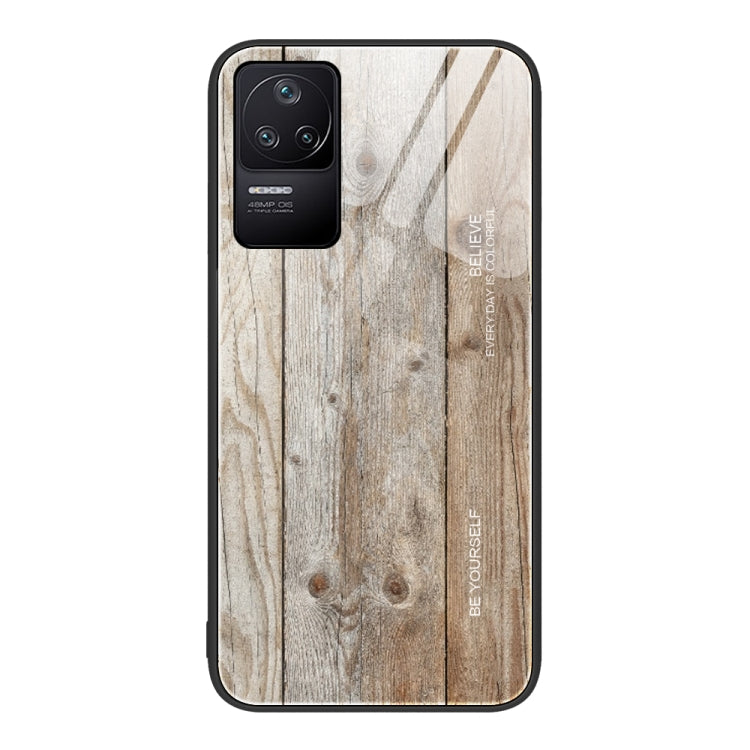 Custodia protettiva in vetro con venature del legno, For Xiaomi Redmi 10C, For Xiaomi Redmi K40S, For Xiaomi Redmi K50 Pro, For Xiaomi Redmi K50
