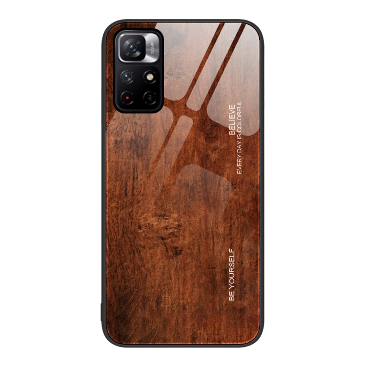 Custodia protettiva in vetro con venature del legno, For Xiaomi Redmi Note 10 Pro 4G, For Xiaomi Redmi Note 11 5G/Poco M4 Pro, For Xiaomi Redmi Note 11E, For Xiaomi Redmi Note 11T Pro