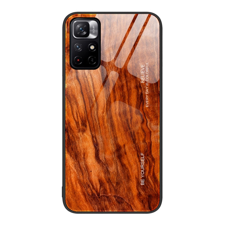 Custodia protettiva in vetro con venature del legno, For Xiaomi Redmi Note 10 Pro 4G, For Xiaomi Redmi Note 11 5G/Poco M4 Pro, For Xiaomi Redmi Note 11E, For Xiaomi Redmi Note 11T Pro