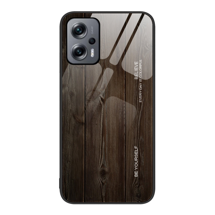 Custodia protettiva in vetro con venature del legno, For Xiaomi Redmi Note 10 Pro 4G, For Xiaomi Redmi Note 11 5G/Poco M4 Pro, For Xiaomi Redmi Note 11E, For Xiaomi Redmi Note 11T Pro