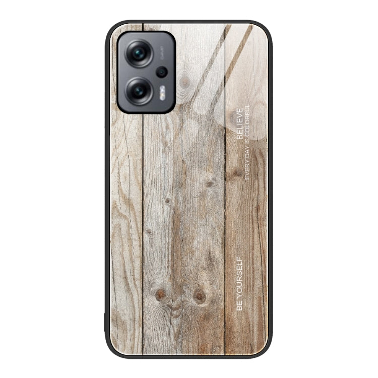 Custodia protettiva in vetro con venature del legno, For Xiaomi Redmi Note 10 Pro 4G, For Xiaomi Redmi Note 11 5G/Poco M4 Pro, For Xiaomi Redmi Note 11E, For Xiaomi Redmi Note 11T Pro