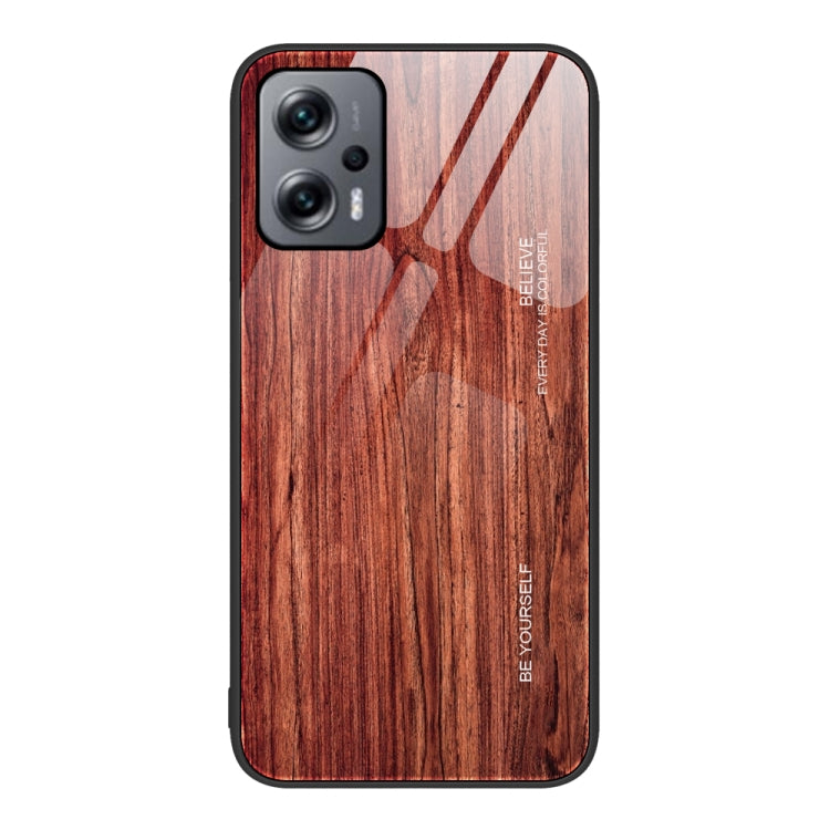 Custodia protettiva in vetro con venature del legno, For Xiaomi Redmi Note 10 Pro 4G, For Xiaomi Redmi Note 11 5G/Poco M4 Pro, For Xiaomi Redmi Note 11E, For Xiaomi Redmi Note 11T Pro
