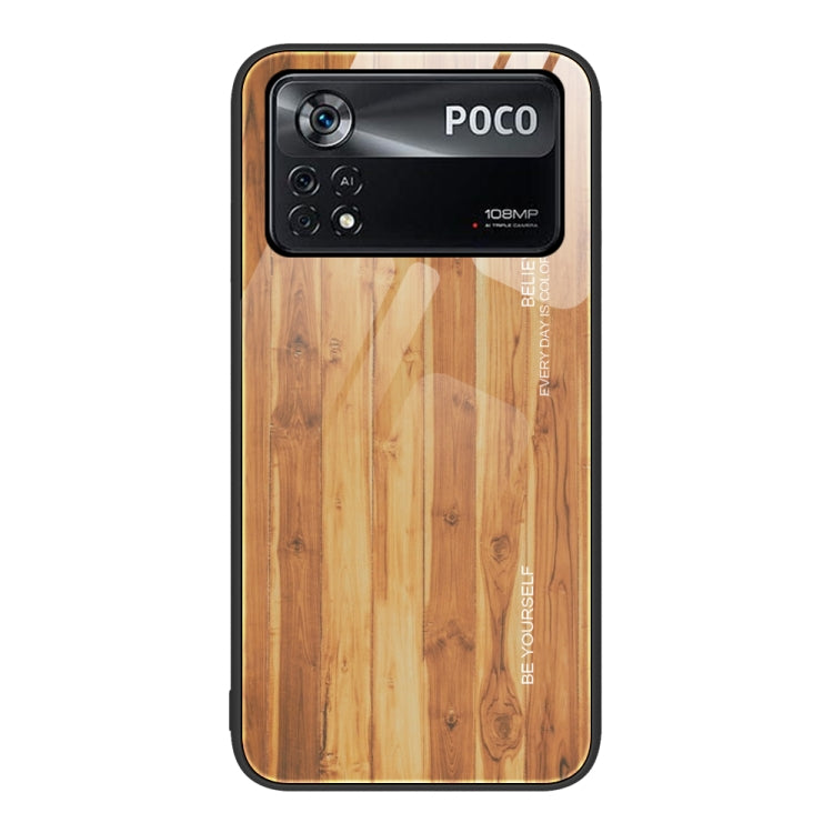 Custodia protettiva in vetro con venature del legno, For Xiaomi Mi 11 Pro, For Xiaomi Poco X4 Pro 5G, For Xiaomi Poco M4 Pro 4G, For Xiaomi Mi 11 Ultra