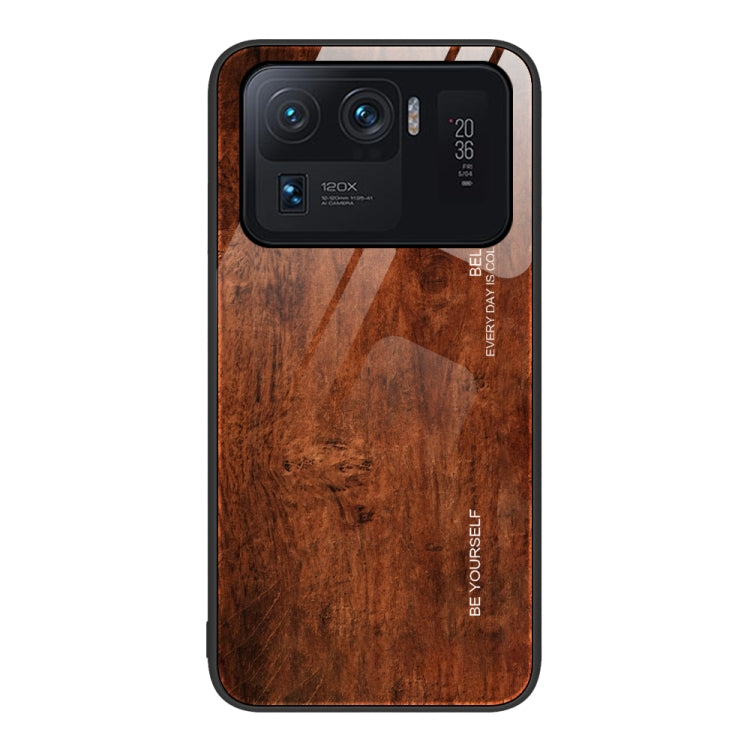 Custodia protettiva in vetro con venature del legno, For Xiaomi Mi 11 Pro, For Xiaomi Poco X4 Pro 5G, For Xiaomi Poco M4 Pro 4G, For Xiaomi Mi 11 Ultra