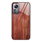 Custodia protettiva in vetro con venature del legno, For Xiaomi 12 Pro
