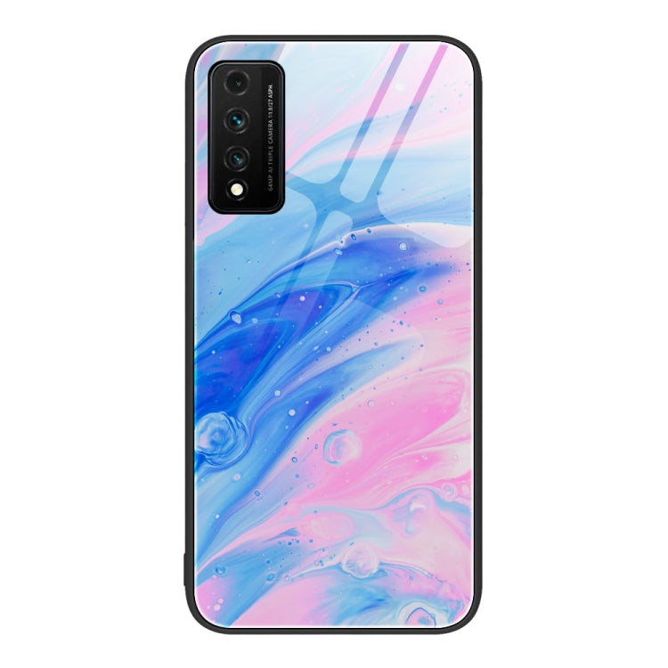 Custodia protettiva per telefono in vetro con motivo in marmo, For Honor 9 Lite, For Huawei Nzone S7 Pro 5G, For Huawei Nova 3i
