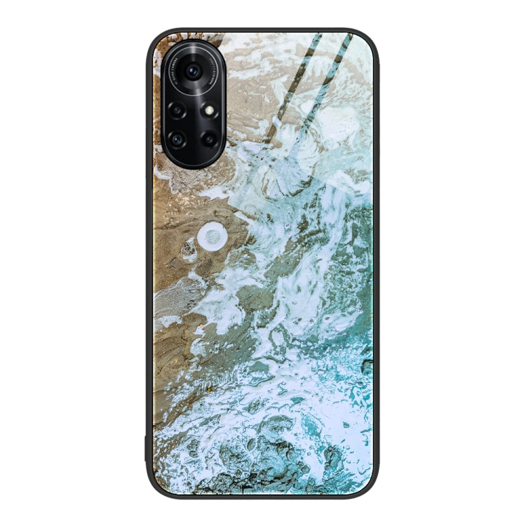 Custodia protettiva per telefono in vetro con motivo in marmo, For Huawei Nova 8 Pro, For Huawei Nova 8 SE, For Huawei Nova 9