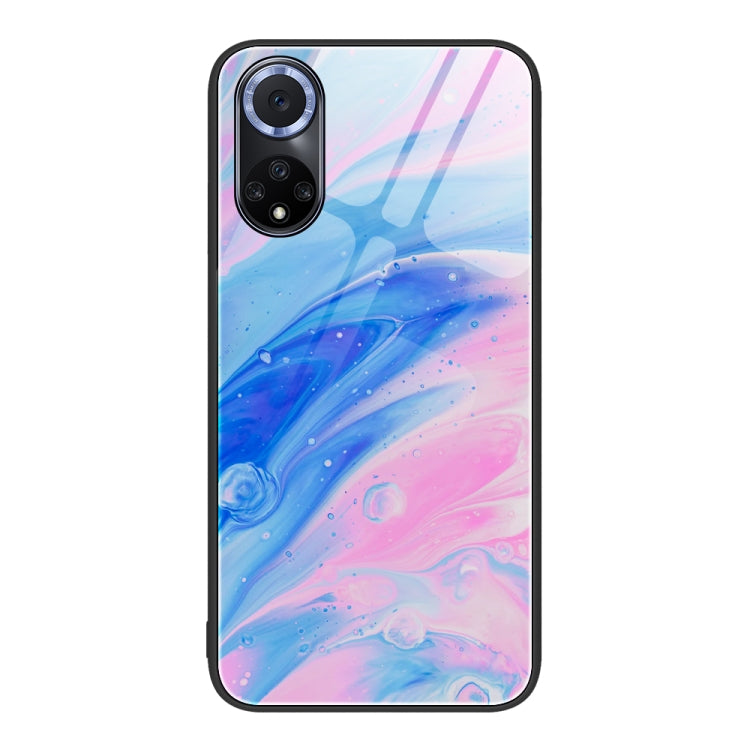 Custodia protettiva per telefono in vetro con motivo in marmo, For Huawei Nova 8 Pro, For Huawei Nova 8 SE, For Huawei Nova 9