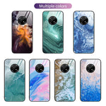 Custodia protettiva per telefono in vetro con motivo in marmo, For Huawei Enjoy 20 Plus 5G, For Huawei Enjoy 20 SE 4G, For Huawei Enjoy 20 5G