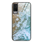 Custodia protettiva per telefono in vetro con motivo in marmo, For Huawei Maimang 6, For Huawei Maimang 7, For Huawei Maimang 10